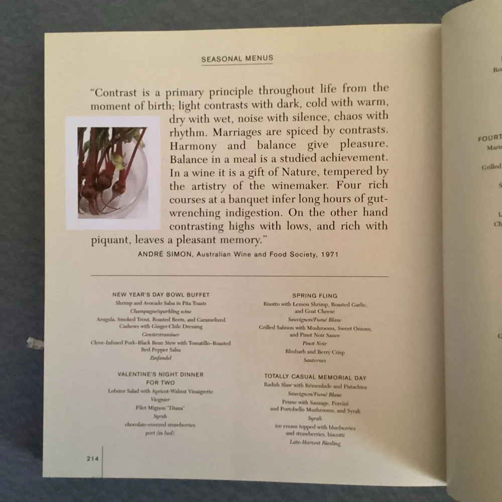 The Wine Lover's Cookbook with ideas to pair your wine & food & recipes ideas.